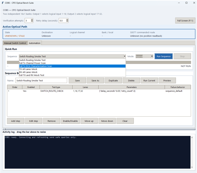 COBS - CPO Optical Bench Suite screenshot